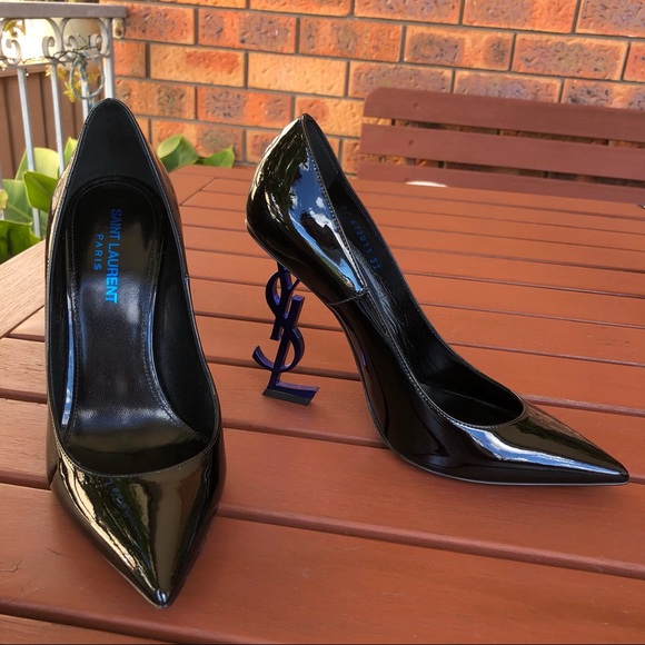 Saint Laurent Shoes - **SOLD** Saint Laurent YSL Opyum 110 Patent Heels Blue Black 37